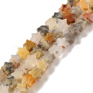 Natural Crazy Agate Beads Strands, Star, 4x4.5x2mm, Hole: 0.8mm, about 102pcs/strand, 15.35 inch(39cm)(G-G085-B39-01)