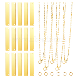 Unicraftale DIY Stamping Blank Tag Pendant Necklace Makings Kits, with Iron Jump Rings, Brass Pendants & Cable Chains Necklace Makings, Golden, Cable Chains: 23.6 inch(60cm), 20pcs/box(DIY-PH0028-07)