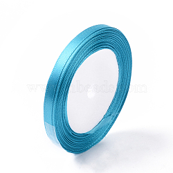 Single Face Satin Ribbon, Polyester Ribbon, Deep Sky Blue, 1/4 inch(6mm), about 25yards/roll(22.86m/roll), 10rolls/group, 250yards/group(228.6m/group)(RC6mmY047)