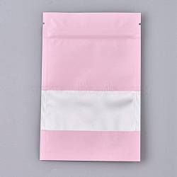 Plastic Zip Lock Bags, Resealable Aluminum Foil Pouch, Food Storage Bags, Rectangle, White, Pink, 15.1x10.1cm, Unilateral Thickness: 3.9 Mil(0.1mm)(OPP-P002-E04)
