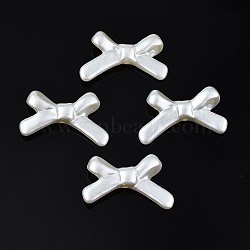 Acrylic Imitation Pearl Beads, High Luster, Bowknot, Creamy White, 20.5x32.5x6mm, Hole: 1.8mm(X-OACR-N134-013)