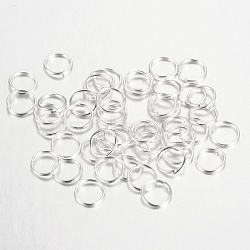 Iron Open Jump Rings, Round, Silver, 4x0.7mm, 21 Gauge, Inner Diameter: 2.6mm, about 25000pcs/1000g(IFIN-A018-4mm-S)