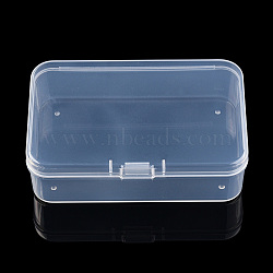 Rectangle Plastic Bead Storage Containers, Clear, 8.5x5.6x2.6cm, Inner Size: 5.1x8.15cm(CON-T003-06)