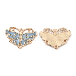 Zinc Alloy Enamel Chandelier Component Links, Butterfly, Light Blue, 17x25x2mm, Hole: 1.5mm(ENAM-Q501-03LG-02)