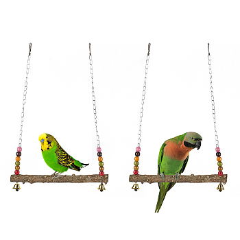 Wooden Pet Swing, with Iron Clasp, Coconut Brown, 46x31cm