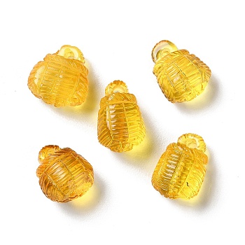 Natural Baltic Amber Basket Charms, 12.5x12x6.5mm, Hole: 1.5mm