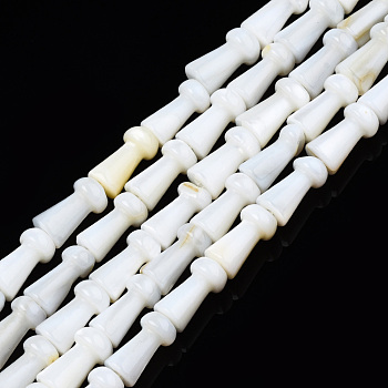 Natural Freshwater Shell Beads Strands, Mushroom, 8x4mm, Hole: 1mm, about 49~50pcs/strand, 14.69 inch~15.09 inch(37.3~38.3cm)