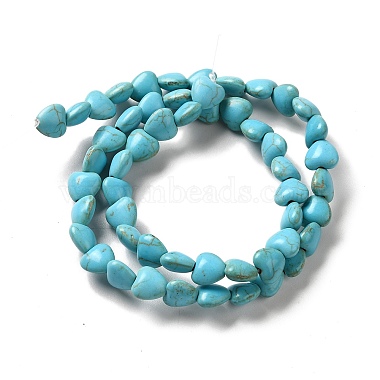 brins de perles synthétiques teintes en turquoise(G-E594-09)-2