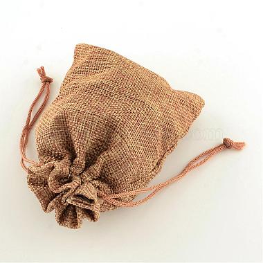 ポリエステル模造黄麻布包装袋巾着袋(ABAG-R004-14x10cm-03)-4