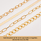 4Pcs 4 Style Alloy Curb & Cable & Paperclip & Herringbone Chain Bracelets Set for Men Women(BJEW-AN0001-13)-3