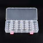 Plastic Bead Storage Containers with Lids and 30PCS Mini Storage Jars, for Jewelry Painting DIY Art Craft Nail Glitter Powder, Clear, 27.5x13x4.5cm, Small Bottle: 3.9x3cm, Capacity: 10ml(0.34 fl. oz), 26pcs/set, Big Bottle: 5.2x10.5cm, 2pcs/set(C020Y)