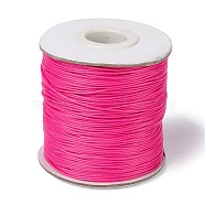 Waxed Polyester Cord, Bead Cord, Deep Pink, 0.5mm, about 169.51~174.98 Yards(155~160m)/Roll(YC-0.5mm-151)