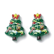 Christmas Series Resin Cabochons, Christmas Tree, 12x9x4mm(CRES-Q006-02G)