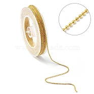 Iron Ball Bead Chains, with Spool, Soldered, Golden, 1.5mm(IFIN-YW0001-100G)