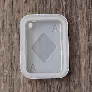 Playing Card Theme DIY Pendant Silicone Molds, Resin Casting Molds, for UV Resin, Epoxy Resin Craft Making, WhiteSmoke, Rhombus, 48x36x10mm, Hole: 2mm(DIY-G109-03A)
