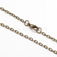 Vintage Iron Cable Chain Necklace Making for Pocket Watches Design, with Lobster Clasps, Antique Bronze, 31.5 inch, 3mm(X-MAK-M001-AB)