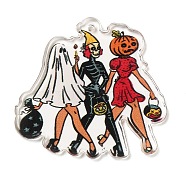Halloween Acrylic Pendants, Clown, 39x39.5x2mm, Hole: 1.5mm(MACR-K330-23D)