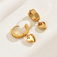 Elegant Heart-shaped Earrings in Classic Fashion for Women, Real 18K Gold Plated, 24x8mm(TZ6208)