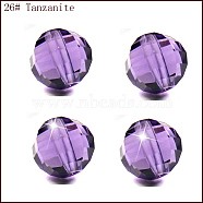 Imitation Austrian Crystal Beads, Grade AAA, Faceted, Round, Medium Purple, 8mm, Hole: 0.9~1mm(SWAR-F079-8mm-26.1)
