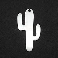 201 Stainless Steel Pendants, Laser Cut, Cactus, Stainless Steel Color, 30x15x1mm, Hole: 1.6mm(STAS-R111-JA654)