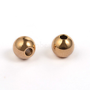 Ion Plating(IP) 304 Stainless Steel Spacer Beads, Round, Golden, 5mm, Hole: 1.8mm(STAS-M243-01)