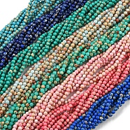 Synthetic Imperial Jasper Dyed Beads Strands, Round, Mixed Color, 4mm, Hole: 1mm, about 91pcs/strand, 14.88''~14.96"(37.8~38cm)(G-D077-A01-02)