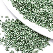 11/0 Grade A Glass Seed Beads, Cylinder, Uniform Seed Bead Size, Metallic Colours, Medium Sea Green, 1.5x1mm, Hole: 0.5mm, about 20000pcs/bag(SEED-S030-1217)