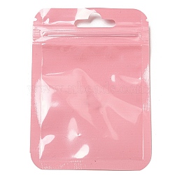 Rectangle Plastic Yin-Yang Zip Lock Bags, Resealable Packaging Bags, Self Seal Bag, Pearl Pink, 10x7x0.02cm, Unilateral Thickness: 2.5 Mil(0.065mm)(ABAG-A007-02B-03)