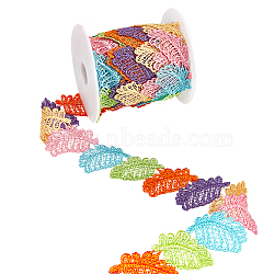 ARRICRAFT Polyester Lace Trim, Leaf Pattern, Mixed Color, 40mm, 7.5yards/roll(6.8m/roll)(OCOR-AR0001-02)