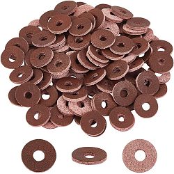 Olycraft 100Pcs Leather Washers, Leather Spacer, Flat Round, Coconut Brown, 15x2mm, Hole: 5mm(AJEW-OC0005-45)