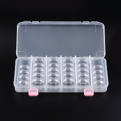 Plastic Bead Storage Containers with Lids and 30PCS Mini Storage Jars, for Jewelry Painting DIY Art Craft Nail Glitter Powder, Clear, 27.5x13x4.5cm, Small Bottle: 3.9x3cm, Capacity: 10ml(0.34 fl. oz), 26pcs/set, Big Bottle: 5.2x10.5cm, 2pcs/set(C020Y)