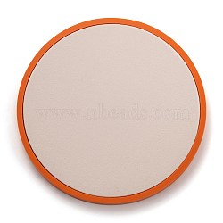 Resin Artificial Marble Jewelry Display Tray, with PU Leather, Flat Round, Antique White, 15.5x1.2cm(AJEW-I048-06C)