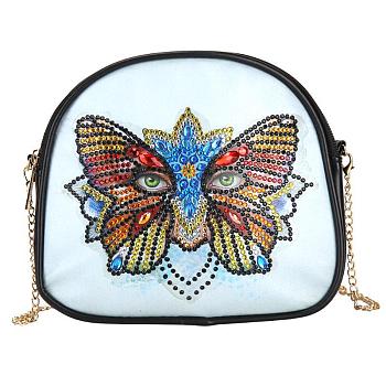 DIY Handbag Diamond Painting Kits, Including Resin Rhinestones, Pen, Tray & Glue Clay, Butterfly Pattern, 170x190x30mm