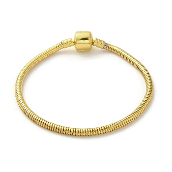 Iron Round Snake Chain Bracelets, with Brass Clasps, Long-Lasting Plated, Golden, 7-7/8 inch(20cm), 3.5mm