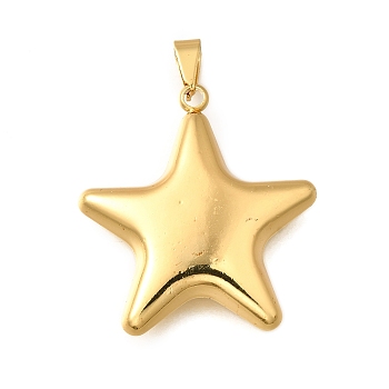 304 Stainless Steel Pendants, Star Charm, Golden, 37x34.5x8.5mm, Hole: 8x4.5mm