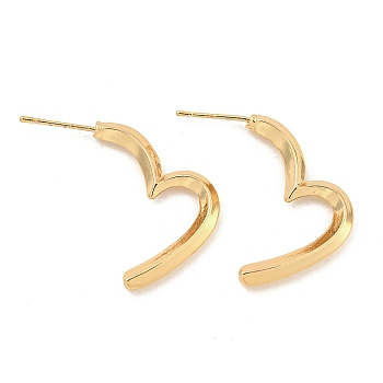 Alloy Hoop Earring, with Steel Pin, Light Gold, 24.5~26x3mm