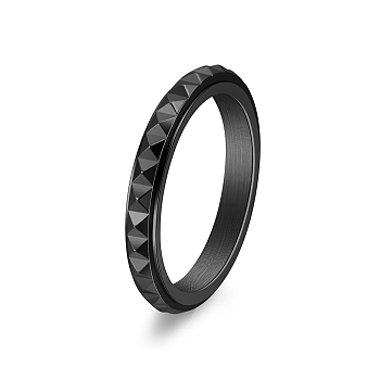 Rotatable Version Korean StyleRotatable Titanium Steel Finger Ring for Men's, Black, US Size 11(20.6mm)