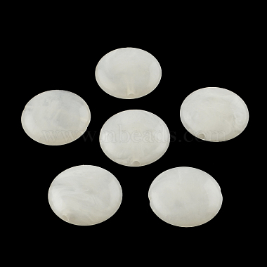 22mm White Flat Round Acrylic Beads