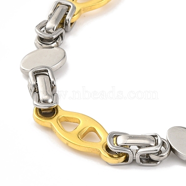 201 Collier chaîne à maillons en losange en acier inoxydable(NJEW-F22-39H-GP)-3