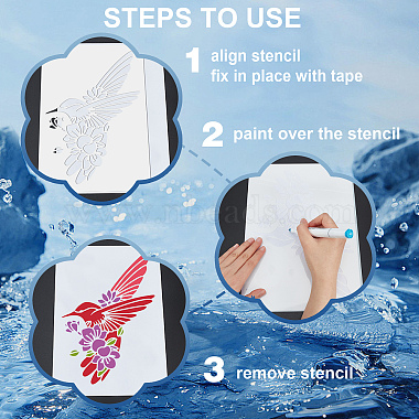 US 1 Set PET Hollow Out Drawing Painting Stencils(DIY-MA0002-15)-4