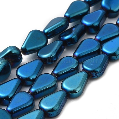 Steel Blue Teardrop Glass Beads