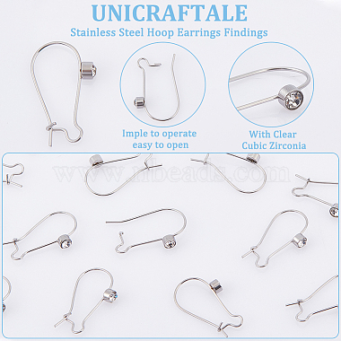 Unicraftale 30pcs 304 Creolen aus Edelstahl Zubehör(STAS-UN0049-86)-5