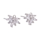 4 Pairs 2 Style Brass Micro Pave Clear Cubic Zirconia Stud Earring Findings(KK-ZZ0001-07)-4