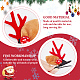 Craspire 4 paires 4 style thème de Noël en bois de cerf et pinces à cheveux en fer alligator(PHAR-CP0001-16)-4
