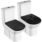2Pcs 2 Styles Polyester/Velet Toilet Lid Dust Cover, Toilet Tank Cover, Furniture Covers, Black, 330~350x275~290x4~6mm, 1pc/style(AJEW-CN0003-19)