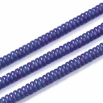 Natural White Jade Beads Strands, Dyed, Rondelle, Dark Slate Blue, 4~5x1.5mm, Hole: 0.8mm, about 225~227pcs/strand, 14.96~15.35 inch(38~39cm)(G-S366-112A)