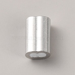 Aluminum Slide Charms, For Leather Cord Bracelets Making, Rectangle, Raw(Unplated), 9x6x4mm, Hole: 4x2mm(ALUM-WH0005-02B)