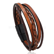 Retro Minimalist Leather Magnetic Clasp Bracelet for Men - Trendy European and American Style Jewelry(ST2101929)