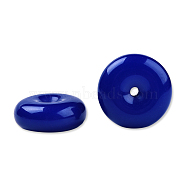 Opaque Resin Beads, Flat Round/Disc Pi, Medium Blue, 25x10mm, Hole: 2.6~2.8mm(RESI-N034-06-S02)
