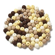 Frosted Opaque Acrylic Beads, Round, Coconut Brown, 8mm, Hole: 2mm, about 1851pcs/500g(OACR-P019-01B-01)